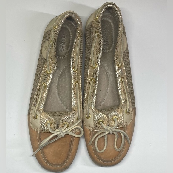 Sperry top sliders glitter tan size 9.5 - Picture 1 of 7